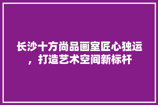 长沙十方尚品画室匠心独运，打造艺术空间新标杆
