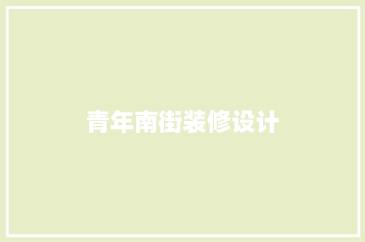 青年南街装修设计