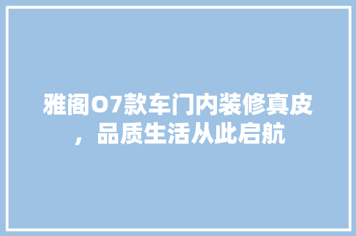 雅阁O7款车门内装修真皮，品质生活从此启航