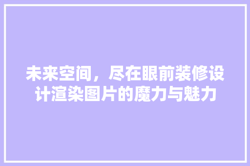未来空间，尽在眼前装修设计渲染图片的魔力与魅力