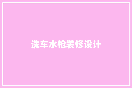 洗车水枪装修设计