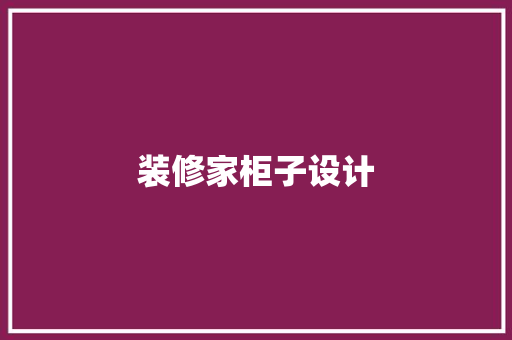 装修家柜子设计
