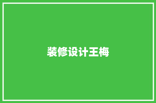 装修设计王梅