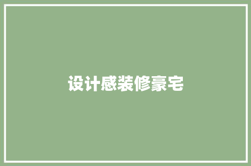 设计感装修豪宅