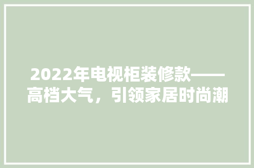 2022年电视柜装修款——高档大气，引领家居时尚潮流