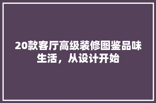 20款客厅高级装修图鉴品味生活，从设计开始