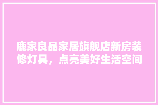 鹿家良品家居旗舰店新房装修灯具，点亮美好生活空间