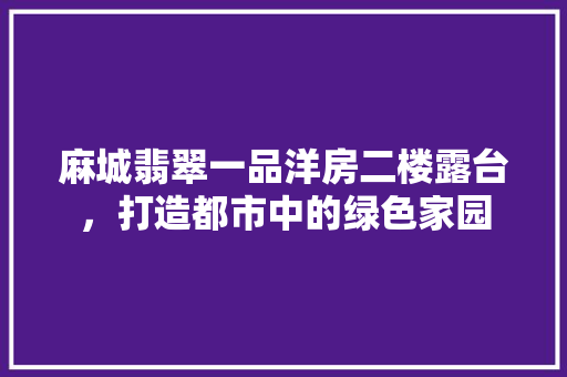 麻城翡翠一品洋房二楼露台，打造都市中的绿色家园