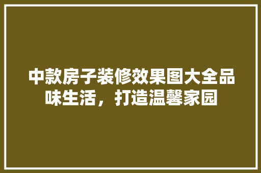 中款房子装修效果图大全品味生活，打造温馨家园