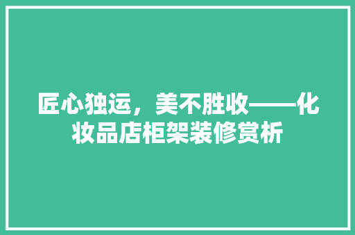 匠心独运，美不胜收——化妆品店柜架装修赏析