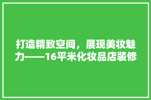 打造精致空间，展现美妆魅力——16平米化妆品店装修例子