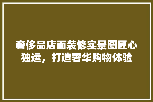 奢侈品店面装修实景图匠心独运，打造奢华购物体验