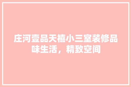 庄河壹品天禧小三室装修品味生活，精致空间