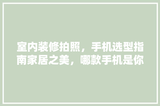 室内装修拍照，手机选型指南家居之美，哪款手机是你的得力助手