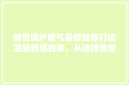 博世锅炉暖气装修推荐打造温馨舒适的家，从选择博世锅炉开始
