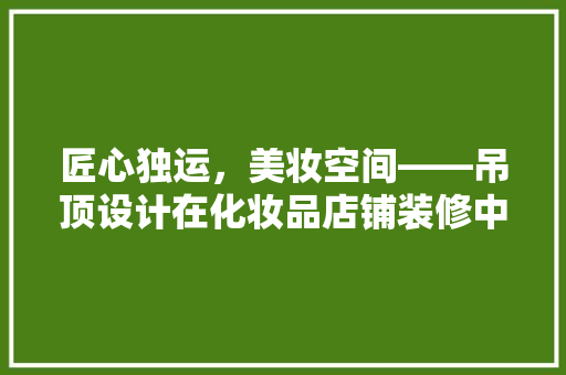 匠心独运，美妆空间——吊顶设计在化妆品店铺装修中的应用
