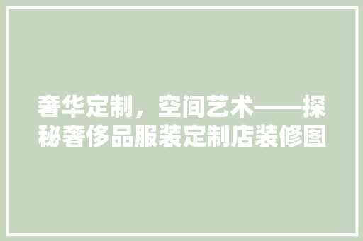 奢华定制，空间艺术——探秘奢侈品服装定制店装修图中的美学之路