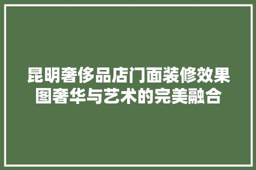 昆明奢侈品店门面装修效果图奢华与艺术的完美融合
