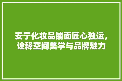 安宁化妆品铺面匠心独运，诠释空间美学与品牌魅力