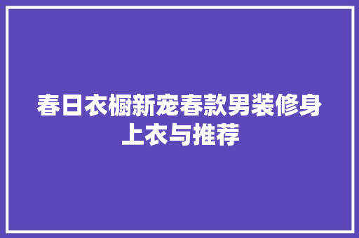 春日衣橱新宠春款男装修身上衣与推荐