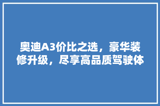 奥迪A3价比之选，豪华装修升级，尽享高品质驾驶体验