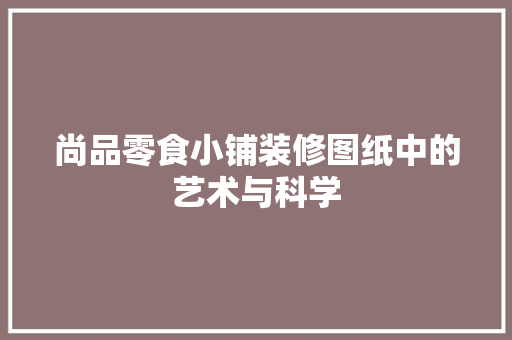 尚品零食小铺装修图纸中的艺术与科学