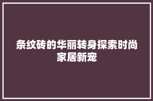 条纹砖的华丽转身探索时尚家居新宠