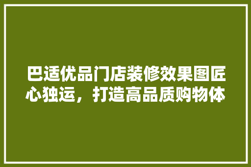 巴适优品门店装修效果图匠心独运，打造高品质购物体验