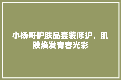 小杨哥护肤品套装修护，肌肤焕发青春光彩