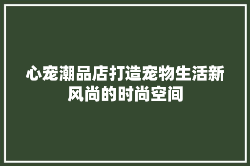 心宠潮品店打造宠物生活新风尚的时尚空间