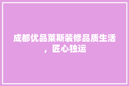 成都优品莱斯装修品质生活，匠心独运