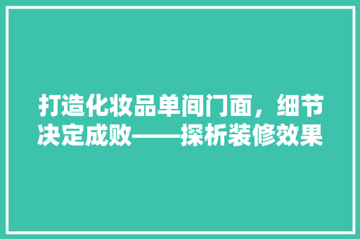 打造化妆品单间门面，细节决定成败——探析装修效果图中的美学与适用并重