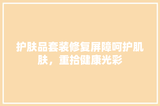 护肤品套装修复屏障呵护肌肤，重拾健康光彩