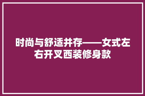 时尚与舒适并存——女式左右开叉西装修身款