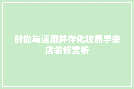 时尚与适用并存化妆品手袋店装修赏析