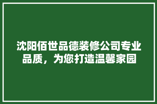 沈阳佰世品德装修公司专业品质，为您打造温馨家园