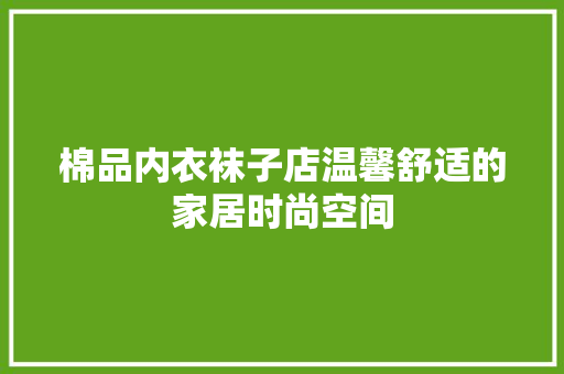 棉品内衣袜子店温馨舒适的家居时尚空间