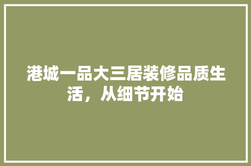 港城一品大三居装修品质生活，从细节开始