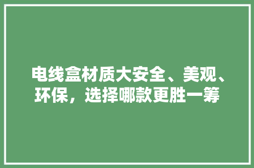 电线盒材质大安全、美观、环保，选择哪款更胜一筹