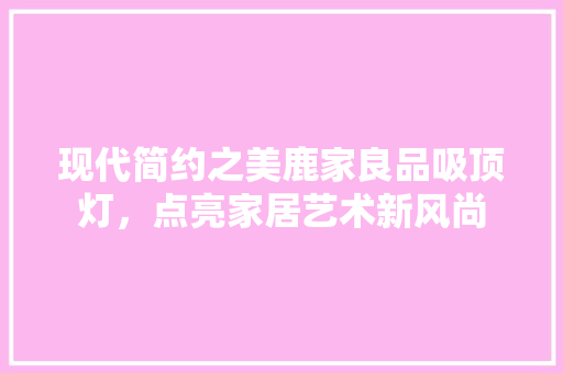 现代简约之美鹿家良品吸顶灯，点亮家居艺术新风尚
