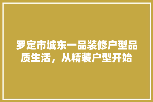 罗定市城东一品装修户型品质生活，从精装户型开始