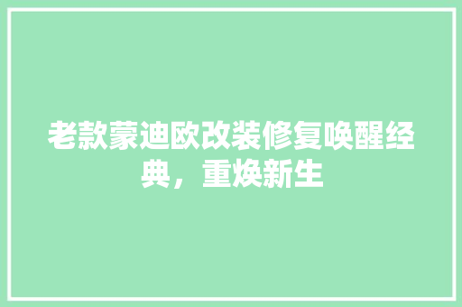 老款蒙迪欧改装修复唤醒经典，重焕新生