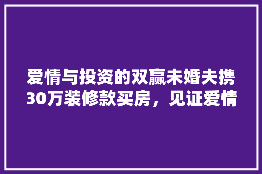 爱情与投资的双赢未婚夫携30万装修款买房，见证爱情的力量与智慧