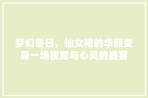 梦幻冬日，仙女裙的华丽变身一场视觉与心灵的盛宴