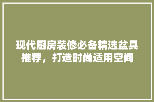 现代厨房装修必备精选盆具推荐，打造时尚适用空间