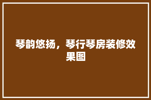 琴韵悠扬，琴行琴房装修效果图