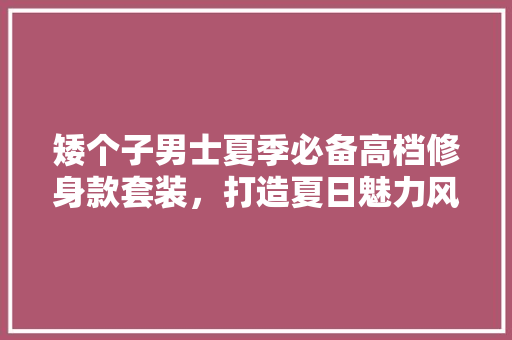 矮个子男士夏季必备高档修身款套装，打造夏日魅力风采
