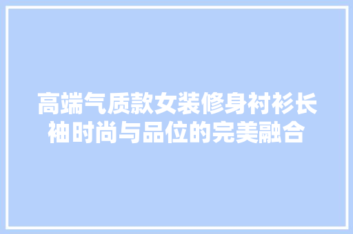 高端气质款女装修身衬衫长袖时尚与品位的完美融合