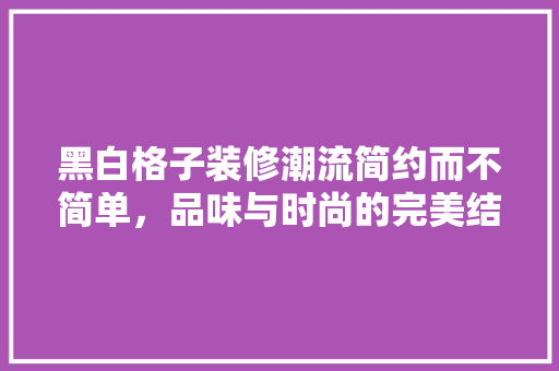 黑白格子装修潮流简约而不简单，品味与时尚的完美结合  第1张