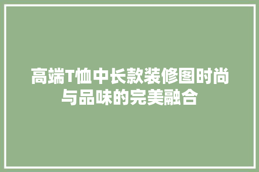高端T恤中长款装修图时尚与品味的完美融合